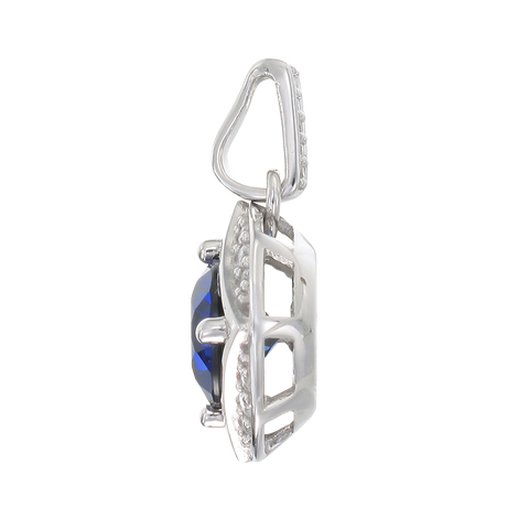 Bezel Set Vintage Inspired Blue Sapphire Pendant