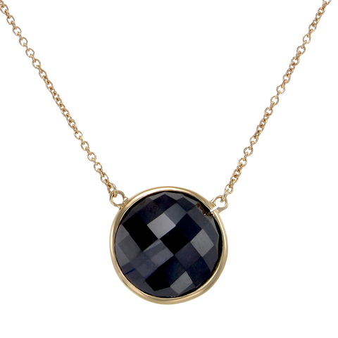 Lustrous Shimmering Black 18K Gold Vermeil Pendant