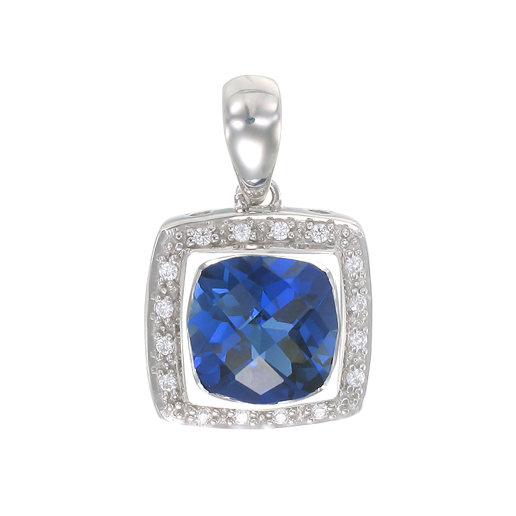 Glistening Cushion Cut Sapphire Pendant