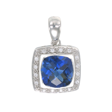 Glistening Cushion Cut Sapphire Pendant