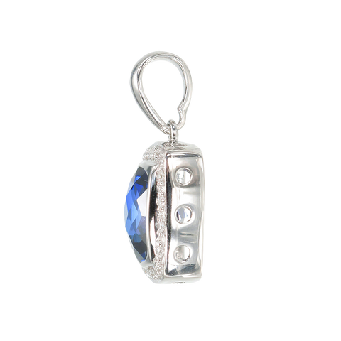 Glistening Cushion Cut Sapphire Pendant
