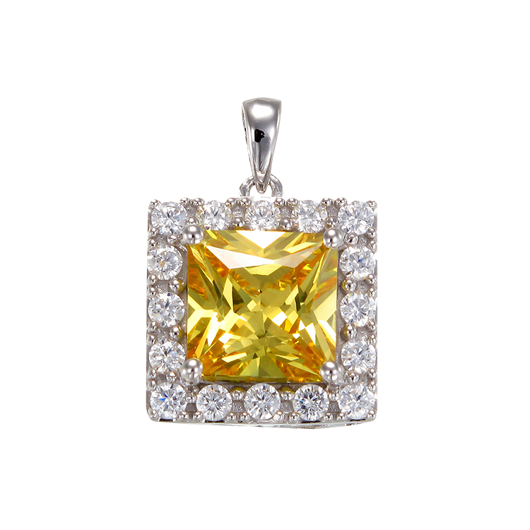 Brilliant Yellow Pendant with Halo