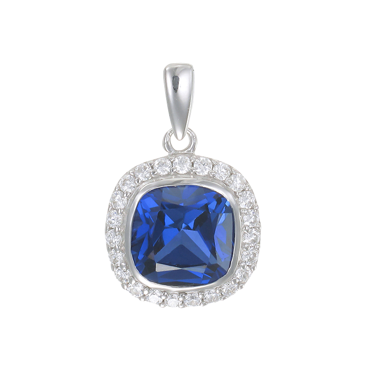 Classic Cushion Cut Blue Sapphire Pendant
