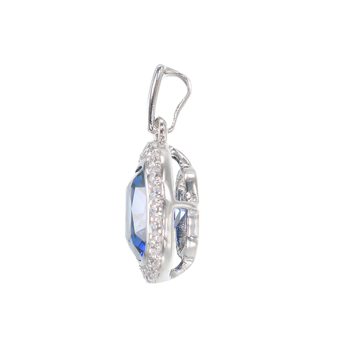 Classic Cushion Cut Blue Sapphire Pendant