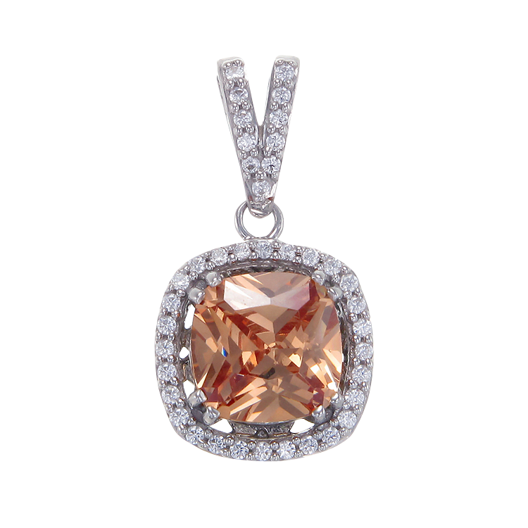 Delightful Champagne Pendant with Halo