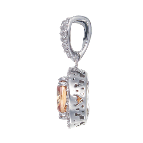 Delightful Champagne Pendant with Halo