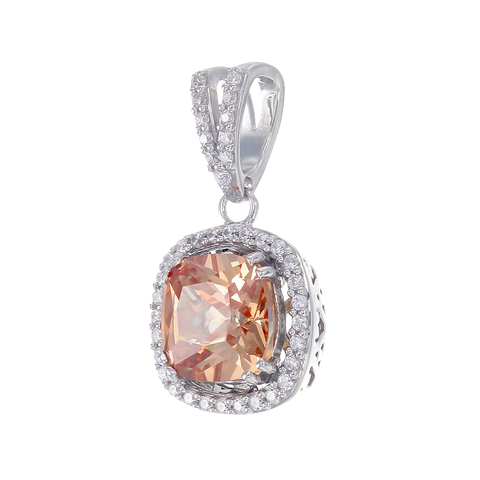 Delightful Champagne Pendant with Halo