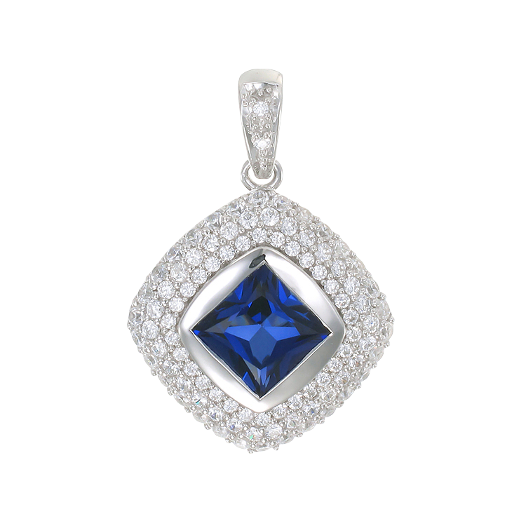 Deco Inspired Sapphire Pendant