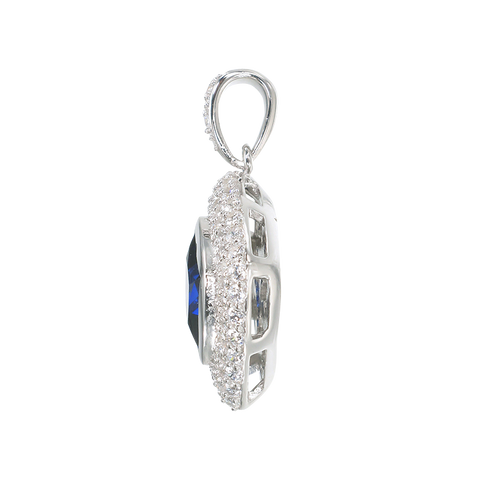 Deco Inspired Sapphire Pendant