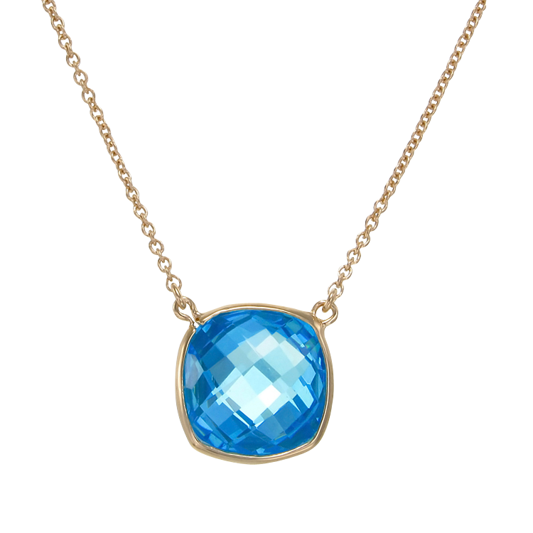 Lustrous Blue 18K Gold Vermeil Pendant