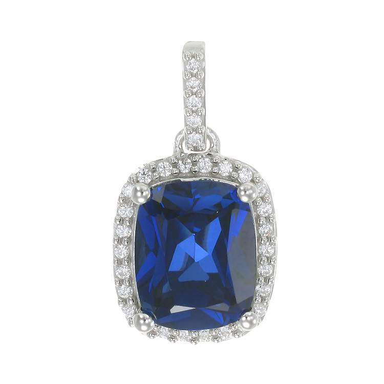 Brilliant Sapphire Cushion Cut Pendant