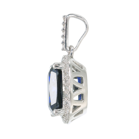 Brilliant Sapphire Cushion Cut Pendant