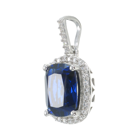 Brilliant Sapphire Cushion Cut Pendant