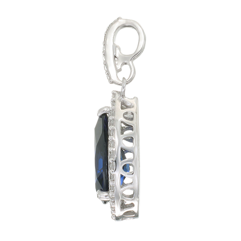 Elegant Teardrop Pendant with Blue Sapphire