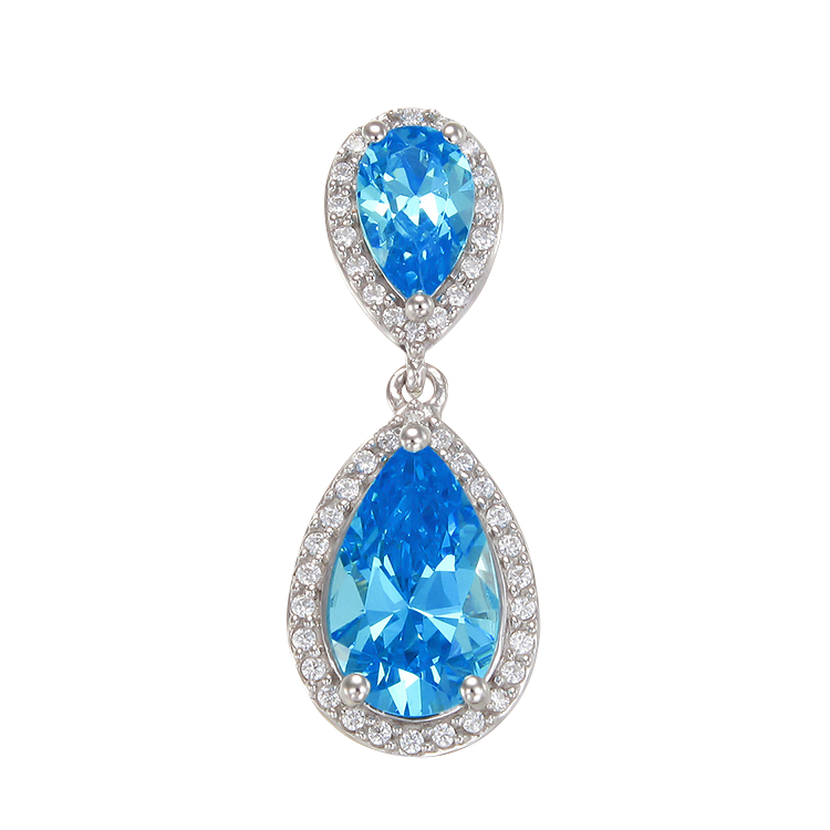 Glamorous Teardrop Blue Pendant