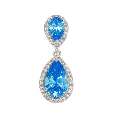 Glamorous Teardrop Blue Pendant