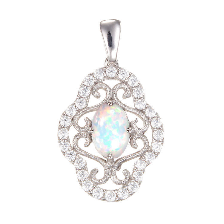 Filigree Opal Pendant