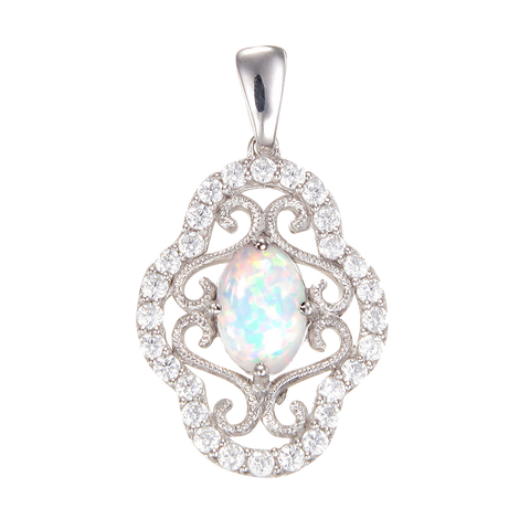 Filigree Opal Pendant