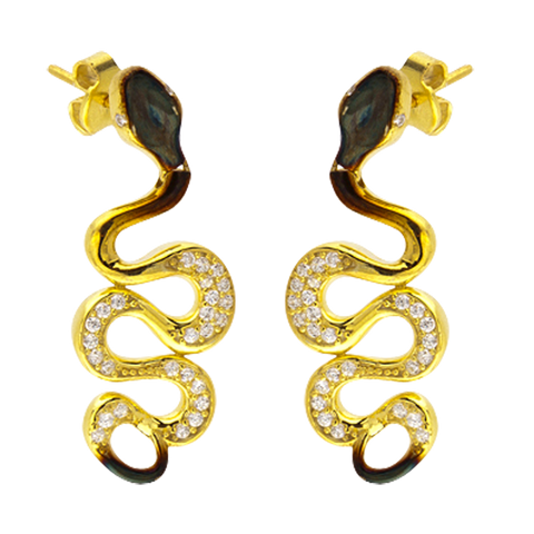 Ember Coiled Snake Earrings