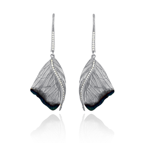 Butterfly Wing Earrings with Ember Detail