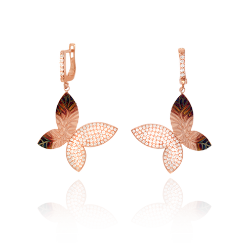 Hanging Ember Butterfly Earrings