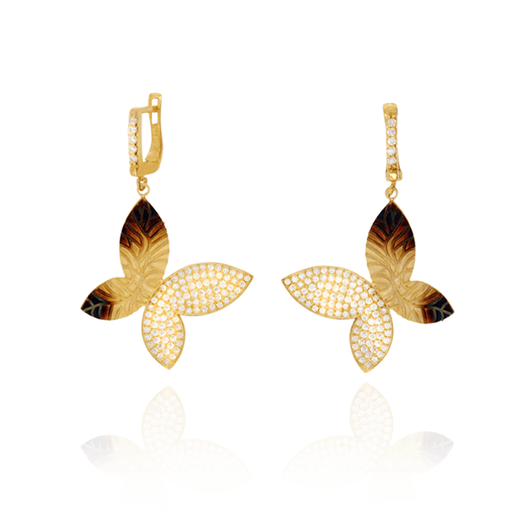 Hanging Ember Butterfly Earrings