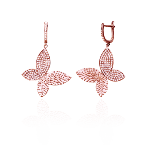 Hanging Butterfly Sparkling Earrings