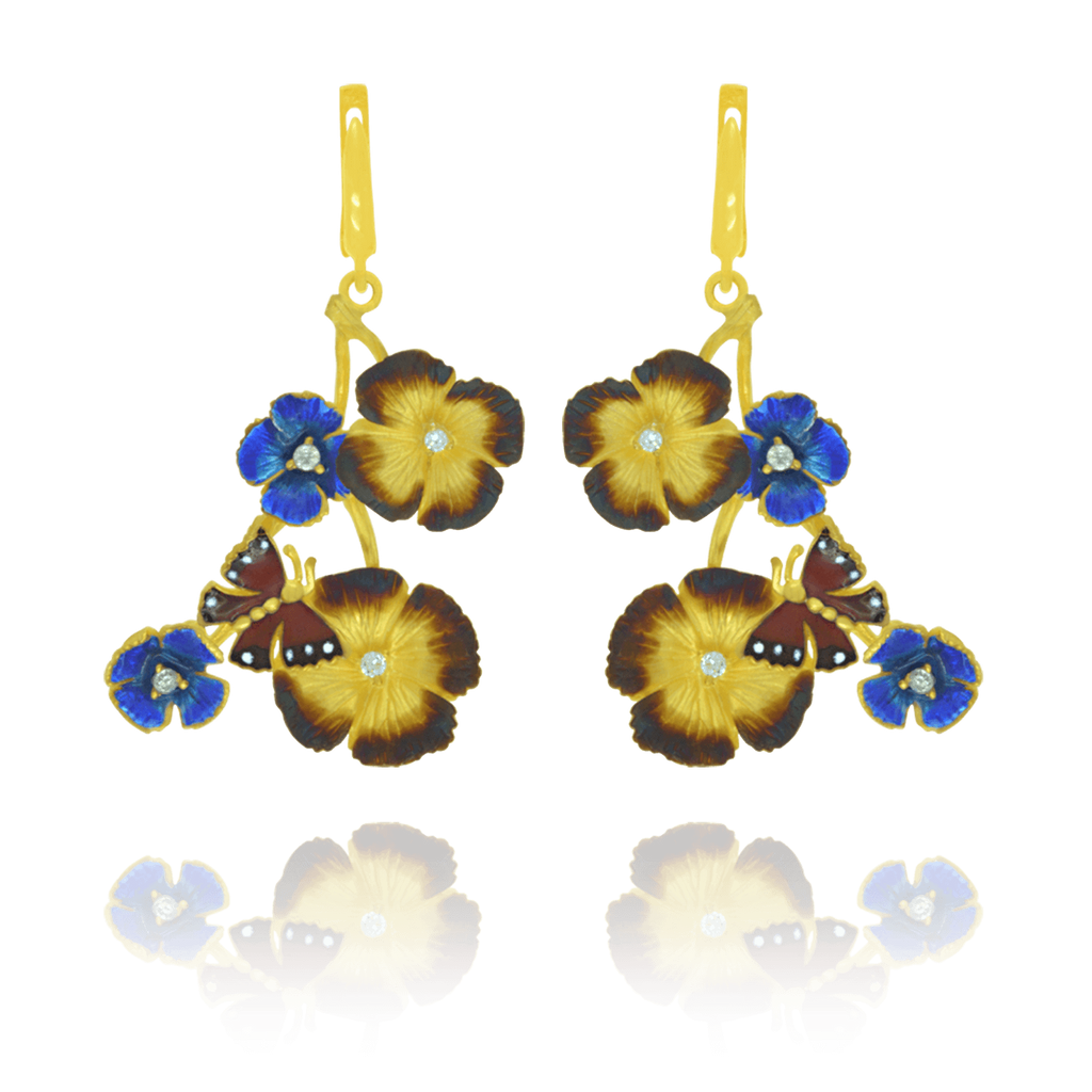 Golden Ember Blossom Earrings
