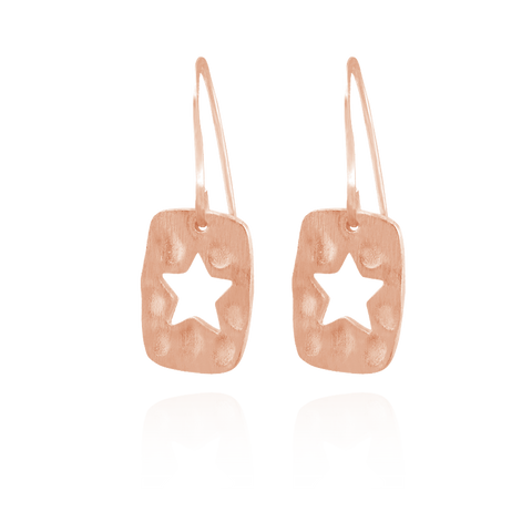 Hammered Finish Star Earrings