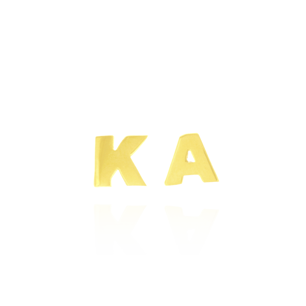 "KA" Initials Earrings