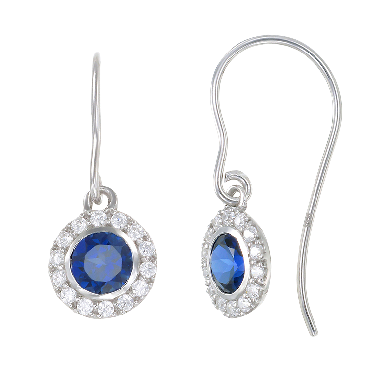 Blue Stone Earring, CZ Earring, silver pendants, Silver earrings, Solitaire  jewellery set, Gift for her, Gift for women, diwali gift, wedding gift,  valentine gift, Gift for girlfriend, gift for sister, gift for