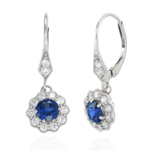 Vintage Inspired Sapphire Earrings