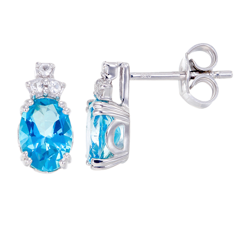 Gorgeous Cluster Earrings with Passion Topaz and Natural White Topaz