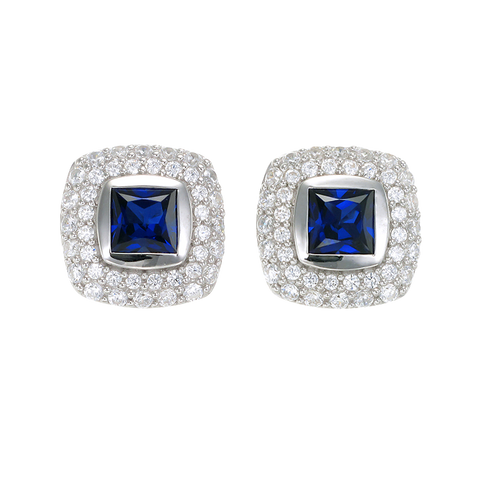 Deco Inspired Sapphire Earrings