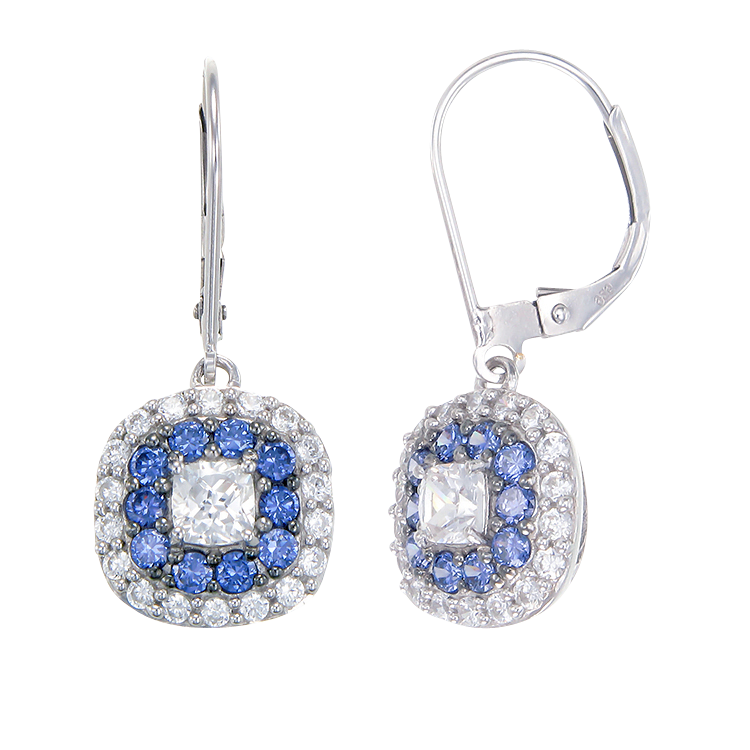 Sparkling Hypnotic White and Blue Tanzanite Earrings