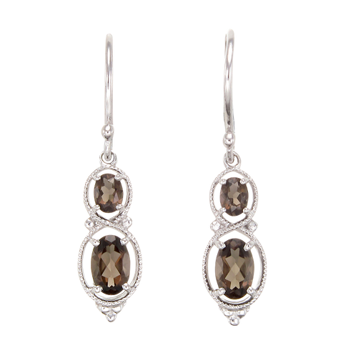 Sophisticated Vintage Inspired Natural Smoky Quartz Earrings