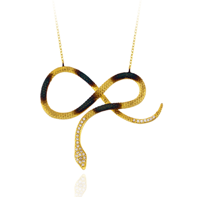 Infinity Snake Bow Pendant