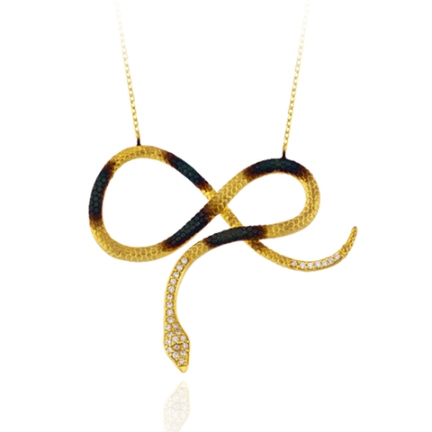 Infinity Snake Bow Pendant