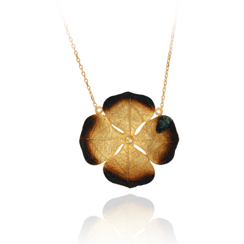 Lily Pad with Ember Detail Pendant