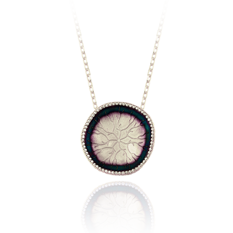 Pendant with Hanging Coral Imprinted Disc