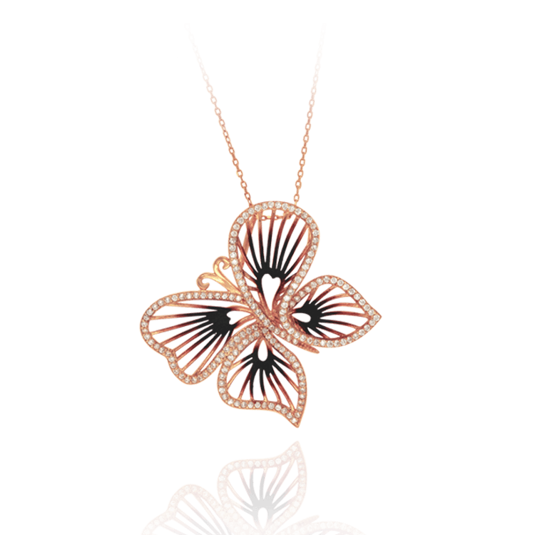 Ember Wire Butterfly Pendant
