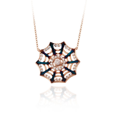 Small Spider Web Ember Pendant