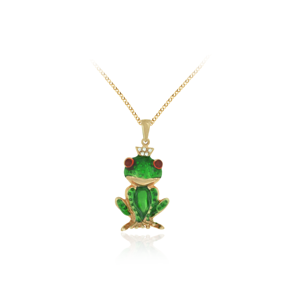 Frog Prince Enamel Pendant