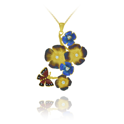 Golden Ember Blossom Pendant