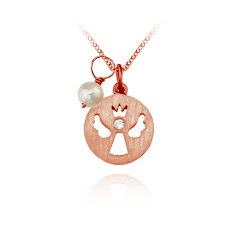 Angel Pendant with Pearl Charm