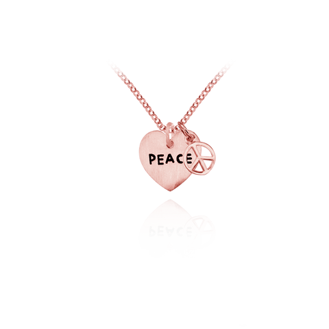 Heart Charm and Peace Sign Pendant