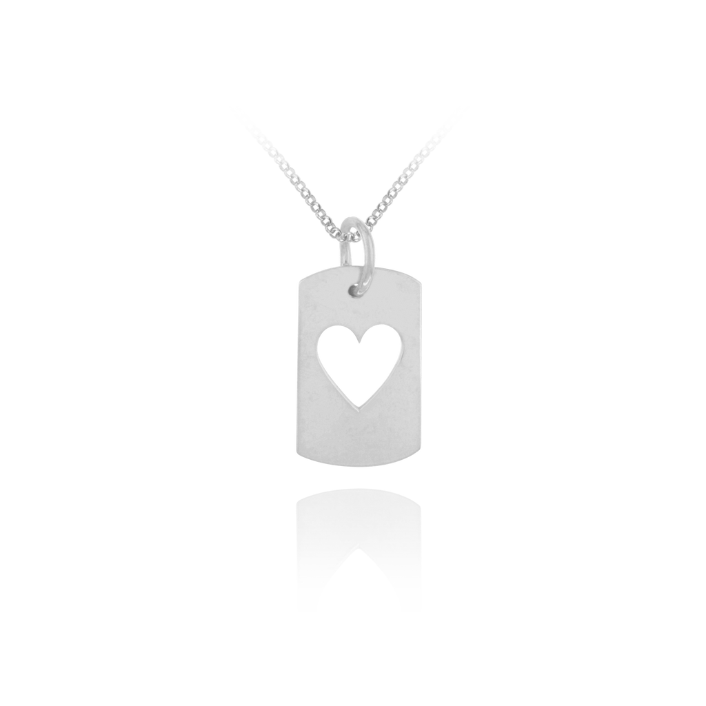 Dog tag with heart cut out discount
