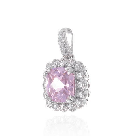 Classic Pink Pendant with Accented Setting