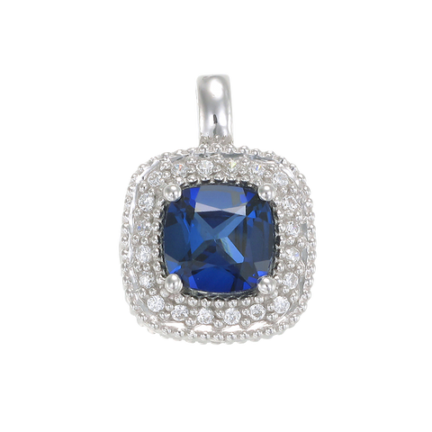 Sapphire Pendant with Radiant Accents