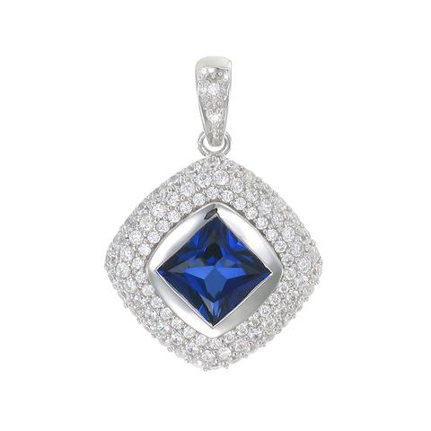 Deco Inspired Sapphire Pendant